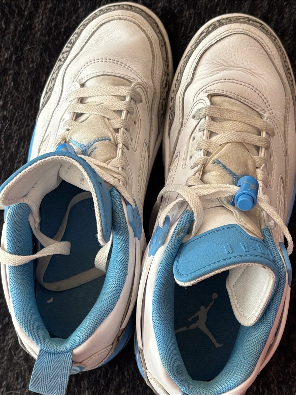 Jordan Kids White and Light Blue Sneakers